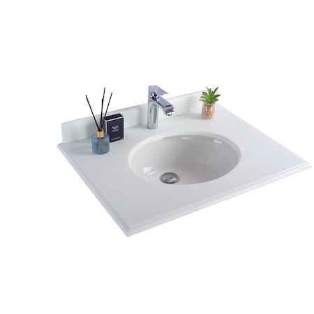 Pure White Countertop, 30, Single Hole With Round Sink